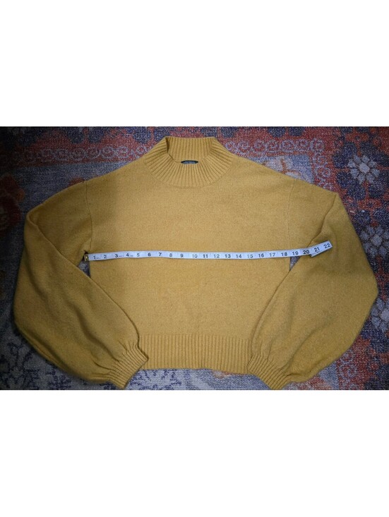 wild fable Sweaters - Wild Fable Mustard Yellow Mock Neck Balloon Sleeve Sweater